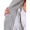 thumbnail image 5 of CHAQUETAS CORTAS DE TWEED INSPIRADORAS PARA MUJERES, CON SOLAPA DE CONTRASTE, BLAZER VINTAGE A CUADROS, TALLA XL, BLANCO, 5 of 5