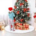 thumbnail image 4 of Falda de árbol de Navidad de 38cm, alfombra de piel sintética, copo de nieve, alfombra de felpa blanca para el hogar, árbol de Navidad, decoración de Año Nuevo, adorno de delantal de Noel, 4 of 4