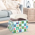 thumbnail image 3 of Yayeee Collapsible Cube Storage Bin with Lid Fabric Closet Decorative Basket with Handles, Christmas Dog Paws Pattern, 3 of 7