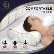 Royal Therapy Queen Contour Pillow – Adjustable Ergonomic Pillow, Cervical Neck Pillow for Sleeping, Memory Foam Neck Pillow, Best Pillow for Neck and Shoulder Pain & True Pillow for Neck Pain Relief