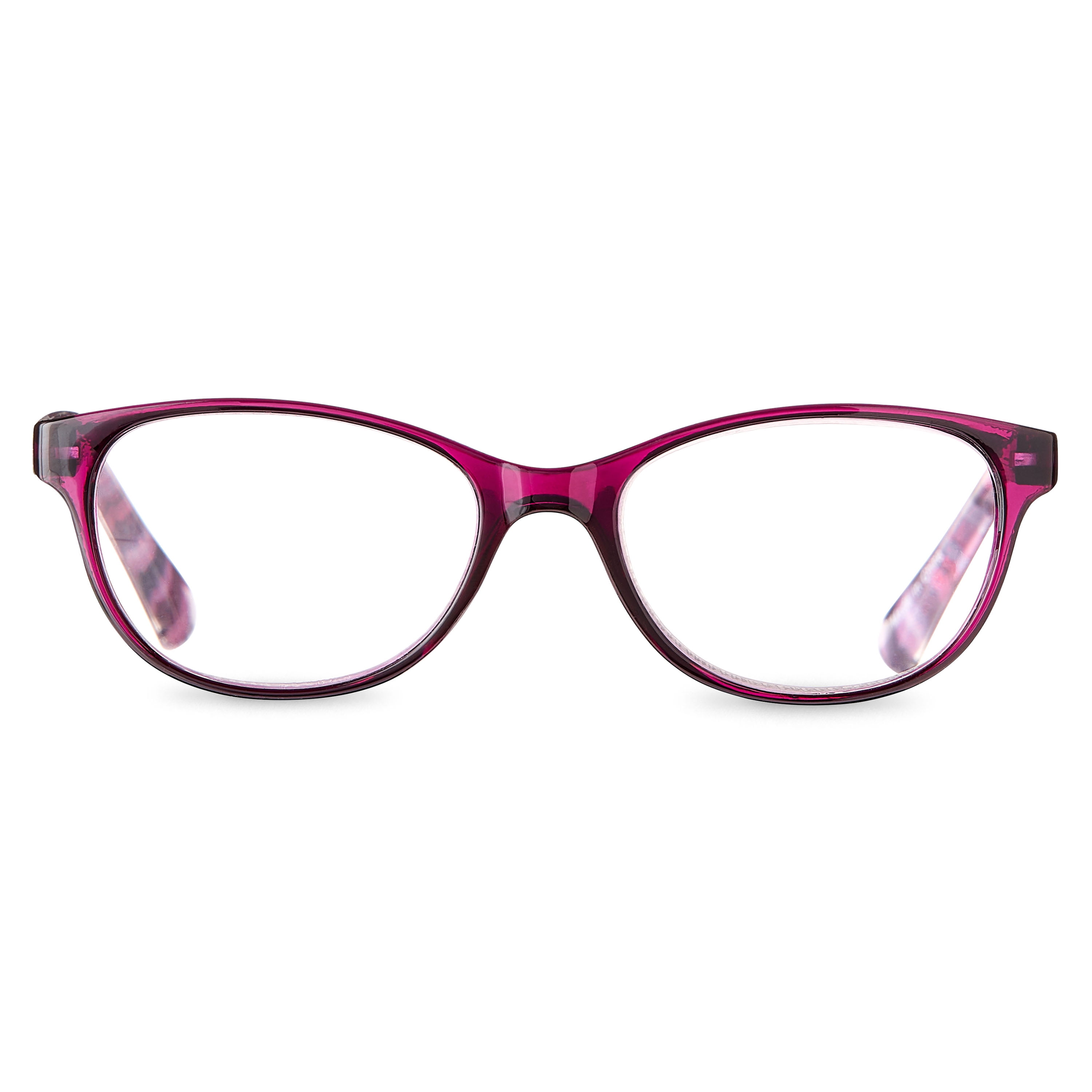 (2 pack) Equate Women's Heather Oval Reading Glasses with Case, Purple, +1.50