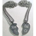 thumbnail image 3 of SOLID STAINLESS STEEL MOM DAD SPLIT HEART NECKLACES LOVE FREE ENGRAVING, 3 of 8