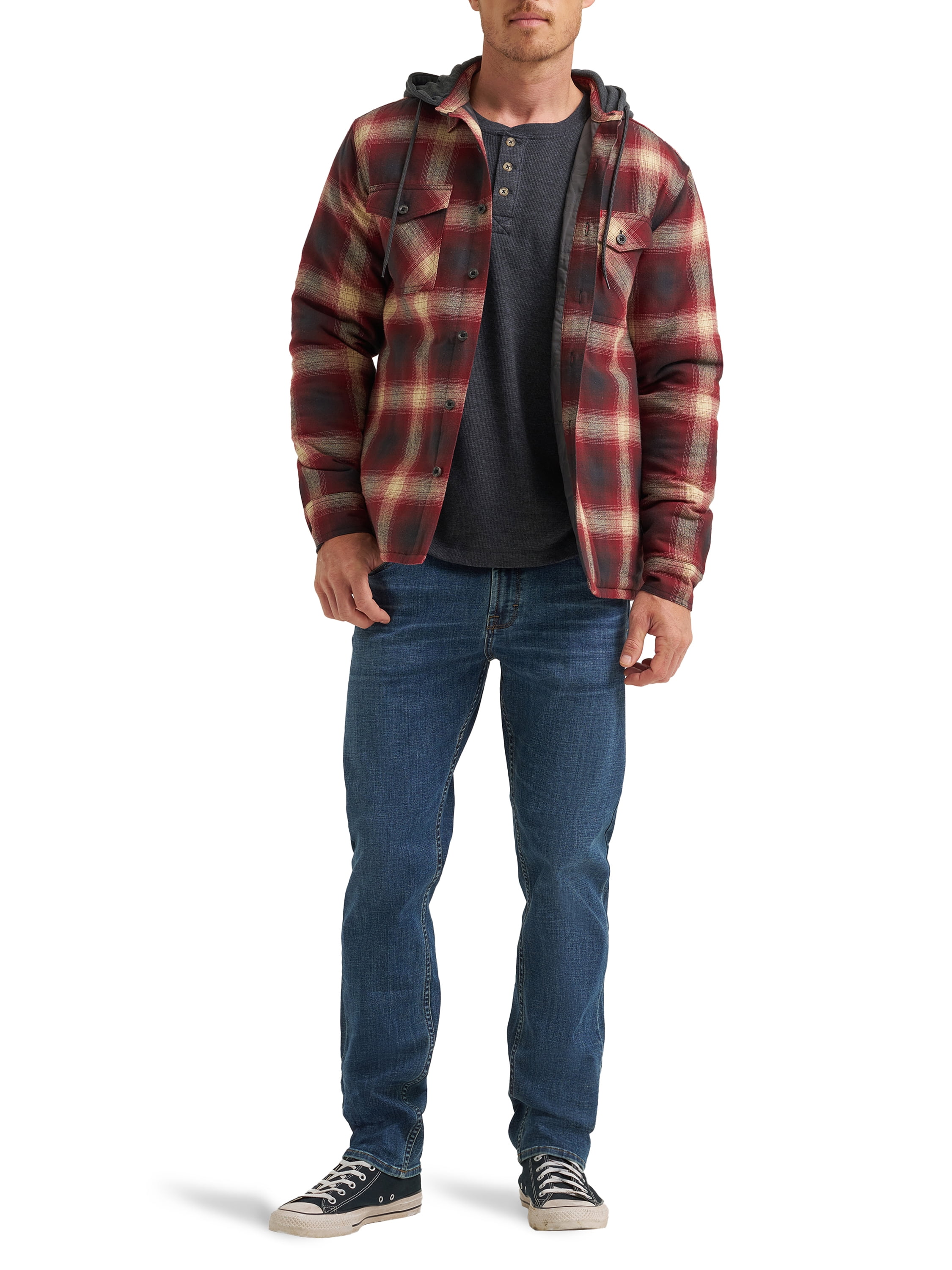 Wrangler® Men's and Big Men's Heavyweight Hooded Shirt Jacket, Sizes S-5XL