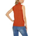 thumbnail image 3 of Summer Workout Dressy Casual Tank Tops for Women, 2024 Women Sleeveless Mock Neck Tops for Women, Sweater Knit Turtleneck Soft Basic Vest Tank Lightweight Orange, 3 of 8