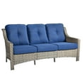 thumbnail image 3 of Ovios Outdoor Patio Sofa 3-Seater with Cushions All-Weather Wicker Rattan Couch for Garden, Porch, or Backyard, 3 of 7