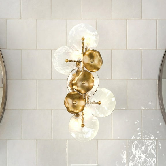 Luxury Glam Wall Sconce, Small Size: 12.75''H x 4.875''W, with Posh Style Elements, Gold Ombre Finish, UHP5024 from the Randwick Collection by Urban Ambiance
