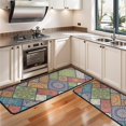 thumbnail image 3 of Kitchen Rugs Sets Of 2,Multicolor Ethnic Geometric Patchwork Pattern Anti Fatigue Kitchen Mat Rugs Non Slip Washable,Decorative Kitchen Floor Mats for Kitchen,Sink,Laundry,17"x47"+17"x47", 3 of 5