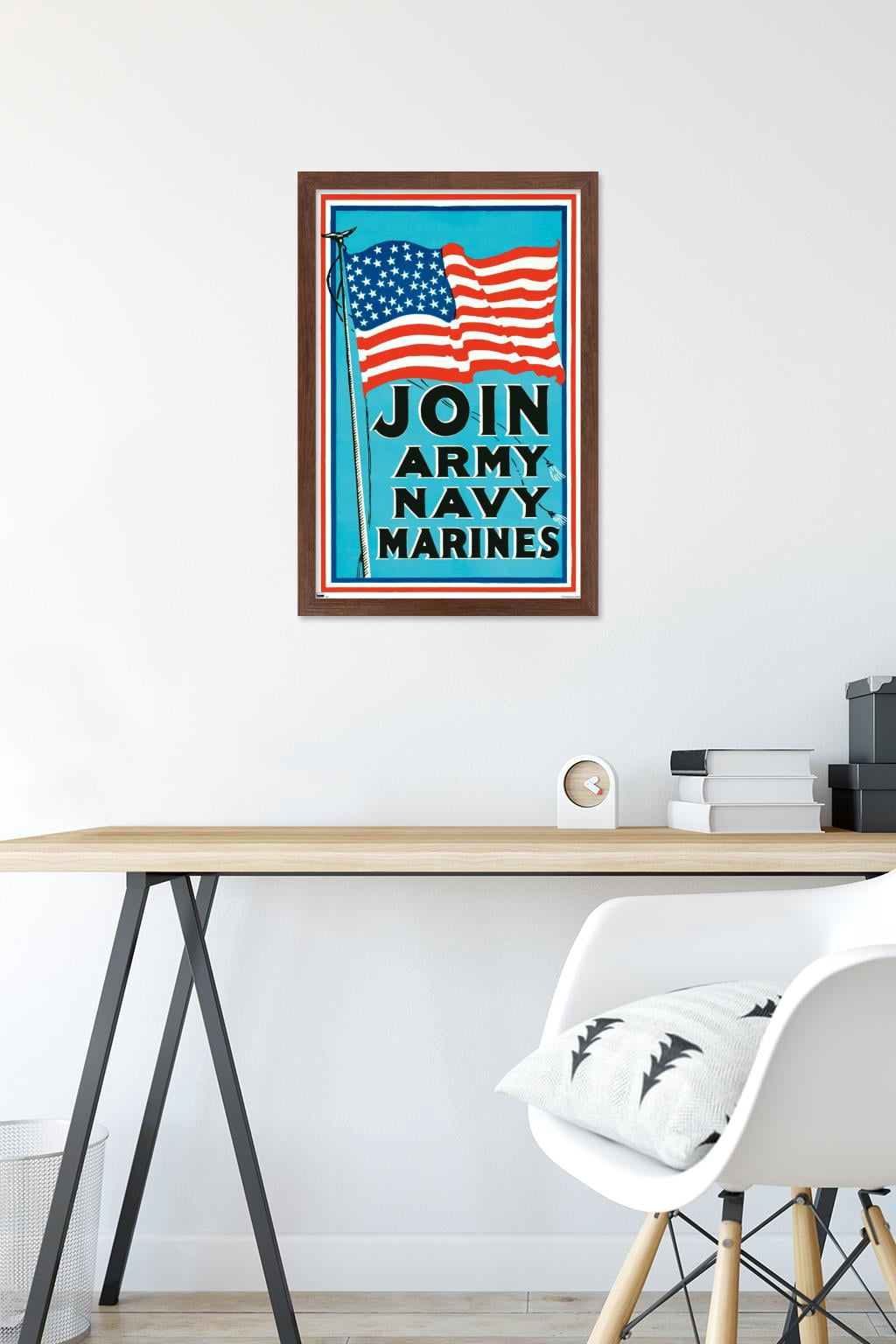 Join Army Navy Marines Wall Poster, 14.725" x 22.375" Framed
