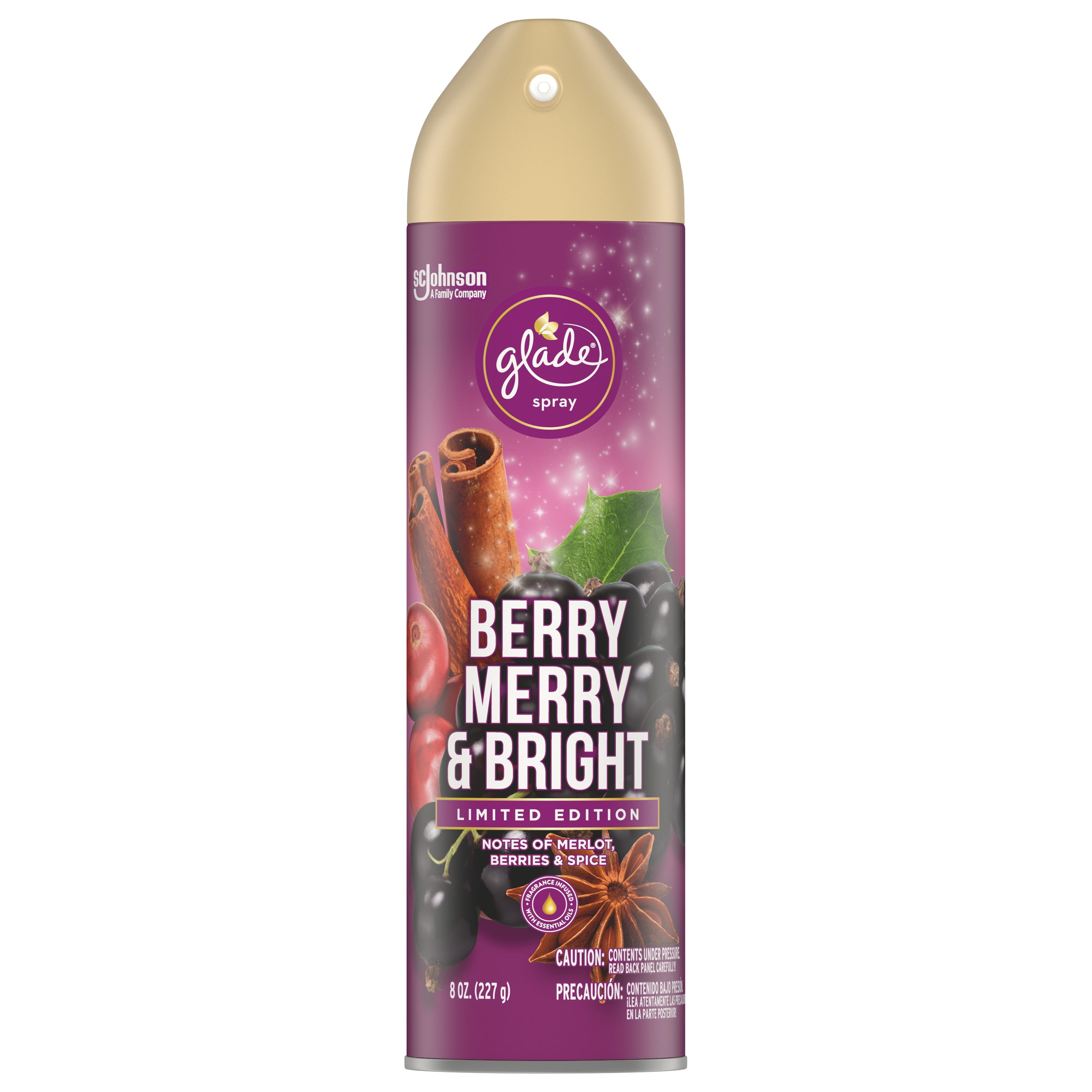 Glade Room Spray 1 CT, Berry Merry Bright, 8 OZ. Total, Air Freshener