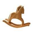 thumbnail image 2 of Qiopertar Vintage Wooden Rocking Horse Ornament, Handmade Wood Carving Tabletop Decoration, Nostalgic Home Decor for Living Room Bedroom Foyer Gift, Brown, 2 of 6