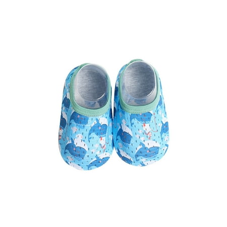 

Wazshop Toddlers Kids Floor Slippers Prewalkers Sock Slipper Cartoon Crib Shoes Non-slip Pull On Socks Boys Girls Soft Shoe Low Top Breathable Mesh Blue Whale 6.5C