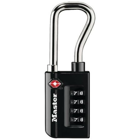 Master Lock Padlock 4696D 1-5/16in (35mm) Wide Set Your Own Resettable Numeric Combination TSA-Accepted Luggage Lock with Extended Reach Shackle