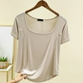 thumbnail image 4 of Camiseta de Manga Corta Mujeres Moda de Verano Yoga Casual Cuello Cuadrado Delantero Hombro Recto Cuello Redondo Superior, 4 of 4