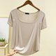 thumbnail image 2 of Camiseta de Manga Corta Mujeres Moda de Verano Yoga Casual Cuello Cuadrado Delantero Hombro Recto Cuello Redondo Superior, 2 of 4