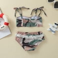thumbnail image 1 of Vedolay Girls Swimsuit Scallop Trim Scoop Neck Bikini Swimsuit Two Piece Bathing Suits,Camouflage 3-6 Months, 1 of 5