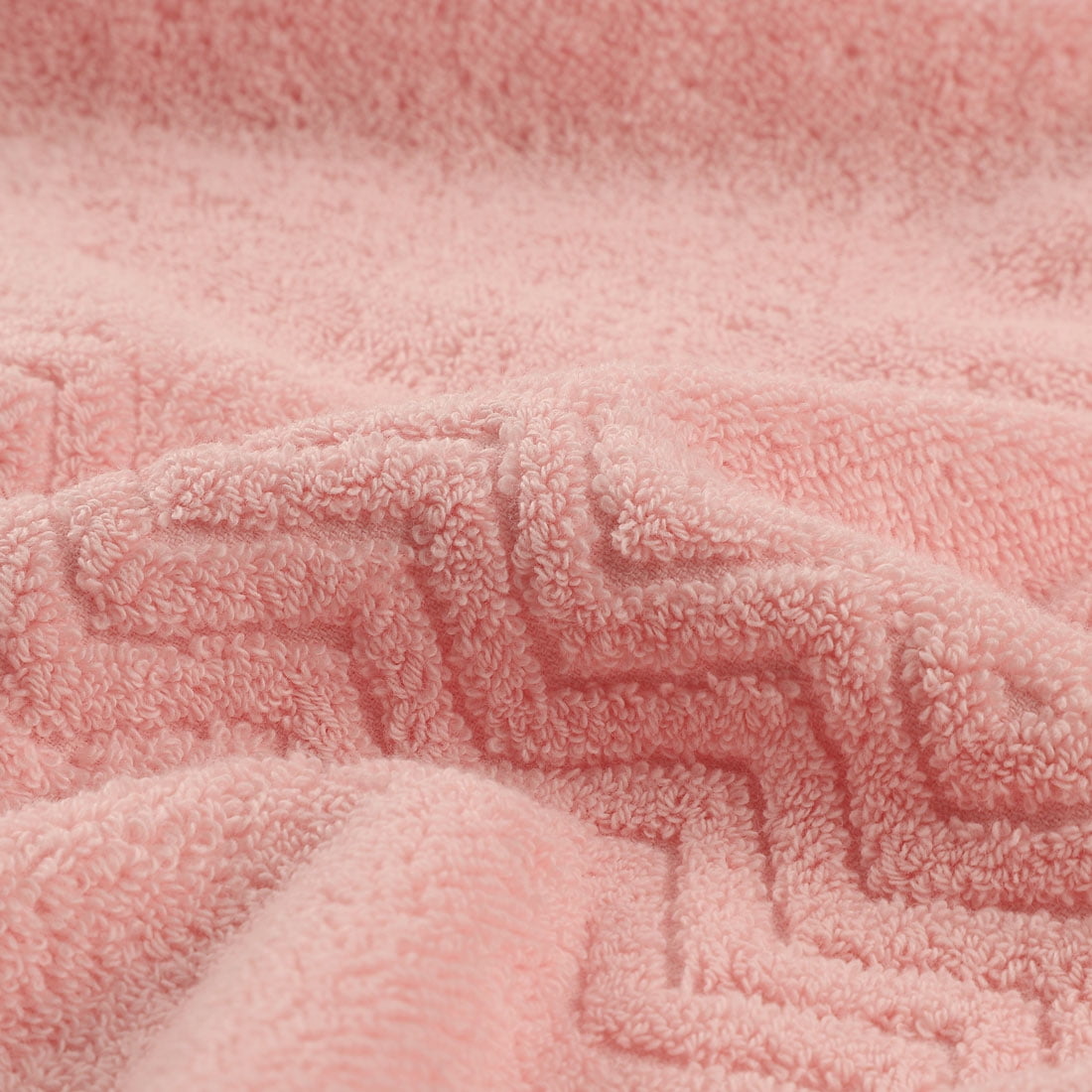 Unique Bargains Soft Absorbent Cotton Plush Bath Towel Set Collection Pink 6 Pieces