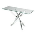 thumbnail image 2 of Rectangular Glass Top Console Table with Chromed Metal Base, Clear and Silver- Saltoro Sherpi, 2 of 2