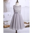 thumbnail image 4 of TTAO Kids Flower Girl Dress Floral Lace Birthday Party Ball Gown with Rhinestone Belt 4-16Y Gray 14, 4 of 7