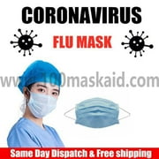 Disposable 3-Ply Face Massk Antiviral Medical Surgical Massk with Earloop Polypropylene Massks for Personal Health - 50 Pieces (Blue)