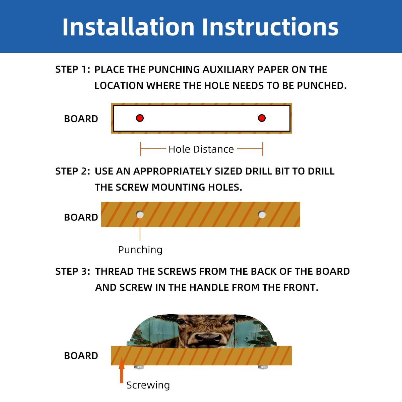 PhooArto 6 Pcs Cup Drawer Pulls, Calf on Teal Wooden Board Shell Shape Handles Cabinet Knobs for Dresser Cupboard Closet Wardrobe with Screws