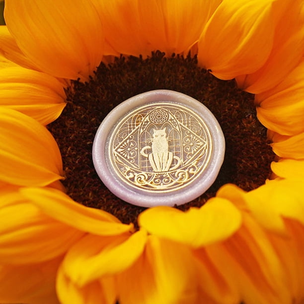 Cuadros Decorativos Sello en forma de girasol Sello de cera DIY Manual embutido en tela