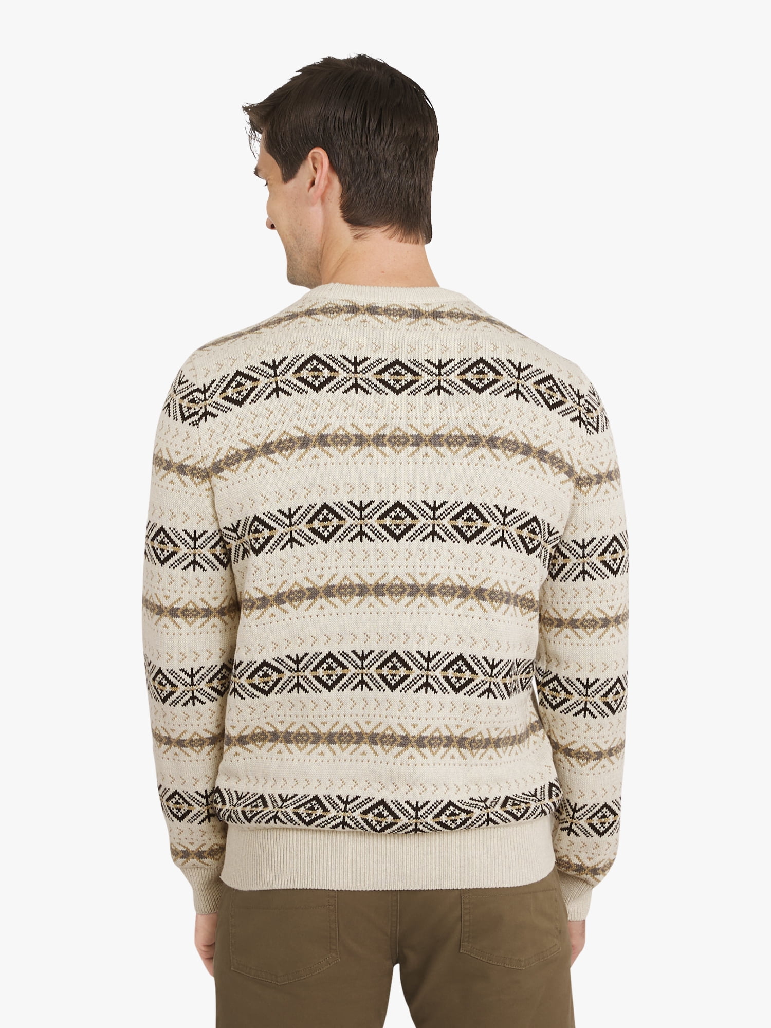 Chaps Men's & Big Men's Long Sleeve Fairisle Crewneck Sweater, Sizes S-3XL
