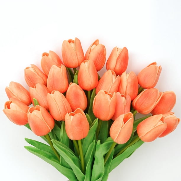 Flores Artificiales de Tulipán, Tulipanes Artificiales, Tulipanes Táctiles Decoración para Fiesta, Boda, Hogar, Evento, Centros de Mesa, Ramo