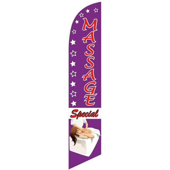 Massage Special Feather Banner Swooper Flag -No Wind Required- Replacement FLAG ONLY