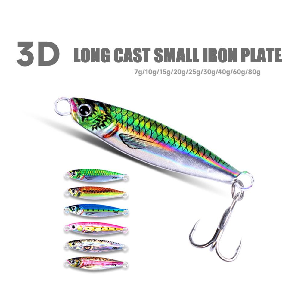 Hot Colorful Sinking Minnow Metal Fishing Lure double hook Spinning Baits  Lead Casting Jig Bait 5