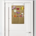 thumbnail image 2 of Oriental Hanging Pocket Organizer, Vibrant Color Geometric Eastern Motif Retro Pattern, Printed Polyester Storage Bag with Pockets, 14" x 20", Mustard Violet, 2 of 2