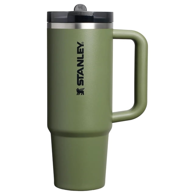 Stanley Quencher ProTour Flip Straw Dried Pine 887ml - Vaso Térmico Stanley con Popote y Tapa Antiderrames 30oz, Acero Inoxidable Doble Pared
