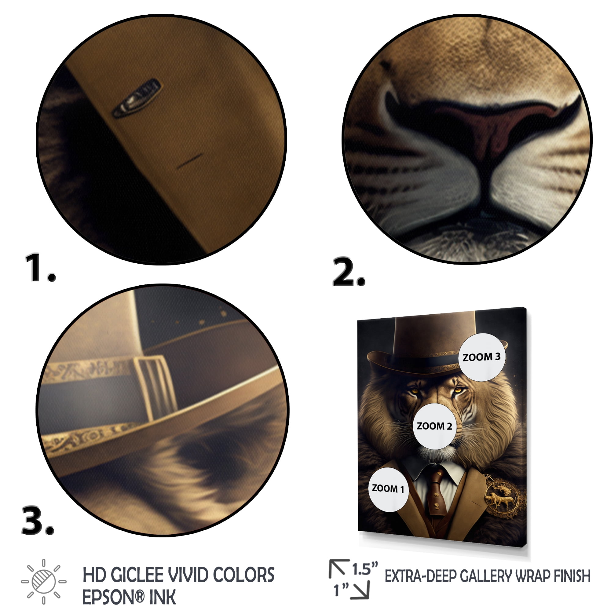 Designart Mafia Lion II Canvas Wall Art