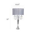 thumbnail image 3 of Elegant Designs Romantic Sheer Shade Table Lamp with Hanging Crystals&amp;#44; Gray, 3 of 5
