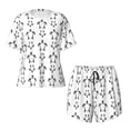 thumbnail image 5 of Wukai Hand Drawn Turtle Women's Pajama Set,Short-Sleeve Top and Shorts with Elastic Waistband and Pockets for Loungewear, Yoga, and Casual Wear-3X-Large, 5 of 8
