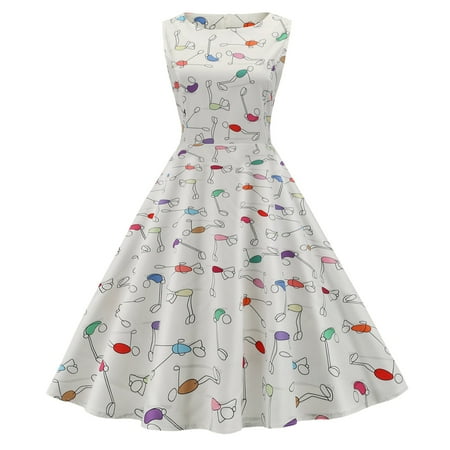 

Maternity Dress Womens Dresses Women s Summer Fashion Sleveless O Neck Vintage Plain Party Swing Dress Summer Savings Clearance 2022 Maternity Dress for Photoshoot Cocktail Dress White M