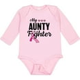 thumbnail image 3 of Inktastic Breast Cancer Awareness My Aunty is a Fighter Boys or Girls Long Sleeve Baby Bodysuit, 3 of 5