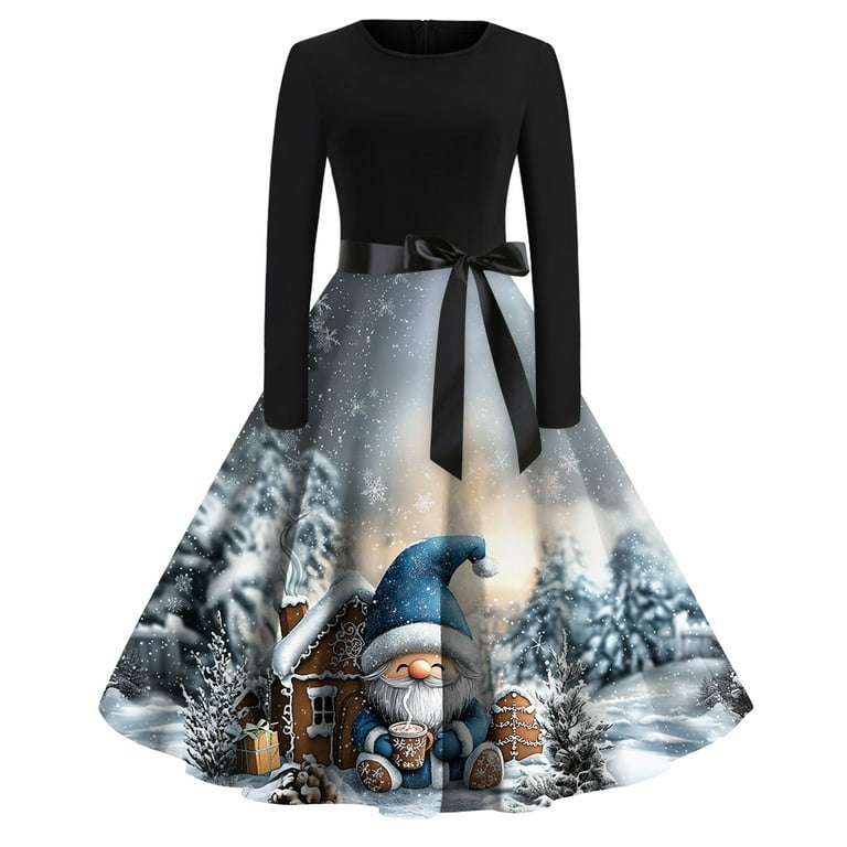 5xl christmas dress Size Women's Long Sleeve plus Size party dresses - Orange, Blue, and Red