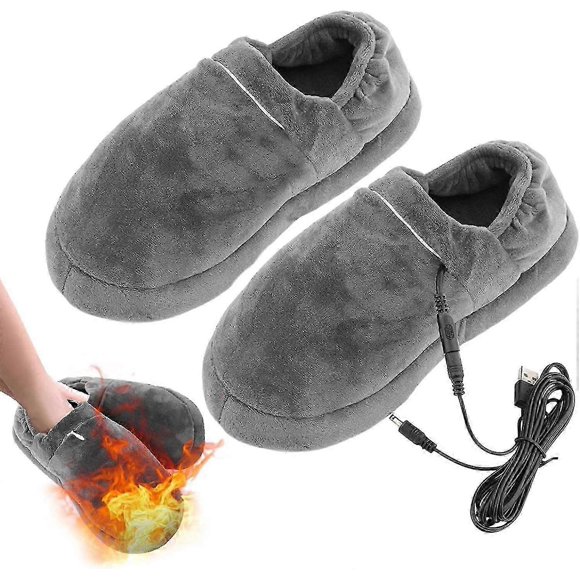 Usb Electric Heated Slippers Foot Warmers For Men Women, Plush Rechargeable Heating Shoes, Winter Warming Slippers