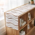 thumbnail image 6 of Table Runners 48 Inches Long Dress Scarves, Brown Stripes Farmhouse Kitchen/Dining Table Runner, Short Coffee Tablerunners, Minimalism Ombre Waves Abstract Textures 13x48 Inch, 6 of 9