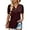 Dark Red, variant on Women Summer Basic Floral T Shirts Puffed Short Sleeve Tunic Tops Ladies Buttons Blouses