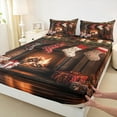 thumbnail image 3 of jejeloiu Vintage Christmas Stocking Twin Sheet Sets,Merry Christmas Twin Fitted Sheet,Western Xmas Gifts Flat Sheet,Lightweight Room Decor,3pcs, 3 of 7