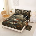 thumbnail image 2 of Erosebridal Wild Lions Solider Queen Sheet Sets,Rustic Botanical Flower Bed Set For Boys Teens 4 Pieces, 2 of 6