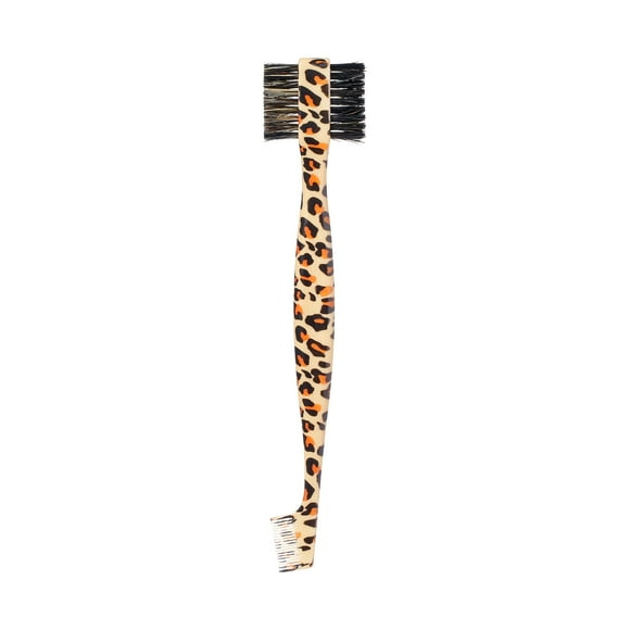 RED by Kiss Brosse à Double Tranchant 3 en 1 Brosse à Bord Poils Doux et Durs (Léopard)