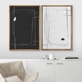thumbnail image 3 of IDEA4WALL Framed Canvas Print Wall Art Black and White Line Art Polygon Collage Abstract Shapes Modern Boho Relax/Calm Chic for Living Room, Bedroom, Office - 24"x36"x2 Natural, 3 of 5