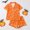 Orange, variant on Women Halloween Graphic Pajama Set Relaxed-Fit Short-Sleeve Button-Down Shirt and Shorts Cute Seasonal Sleepwear for Holiday Relaxing