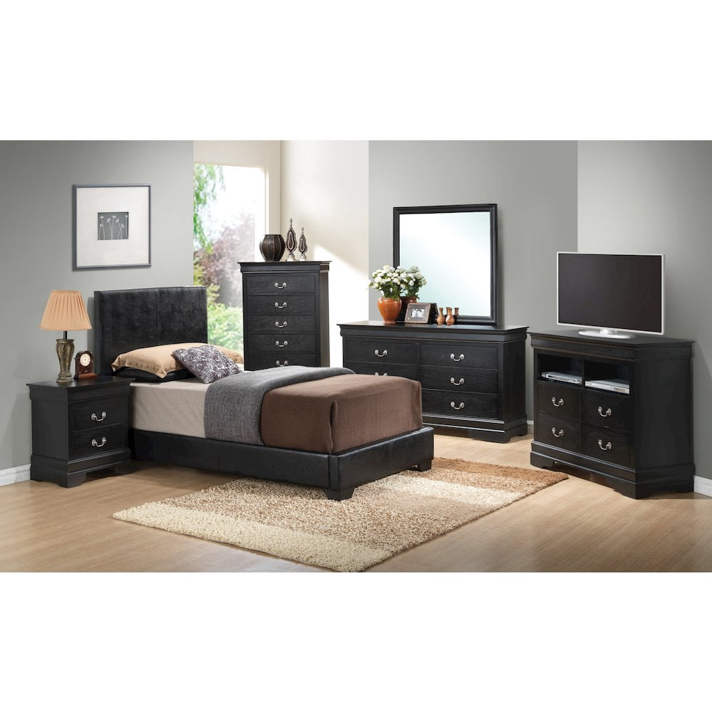 Glory Furniture Aaron Twin Bed in Black Color