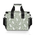thumbnail image 7 of FORMRS Insulated Cooler Bag 24 Cans Capacity Soft Leakproof Lunch Box with Side Pockets, Green Floral Cat Pattern, 7 of 7