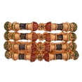 thumbnail image 6 of Efulgenz Indian Bangle Set Bridal Jewelry Multicolor Traditional Antique Gold Tone Bangle Set Wedding Bangle Bracelet Bollywood Jewelry Indian Bangle Set for Women (2 Pcs) Size 2.8, 6 of 8