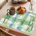 thumbnail image 3 of Blue Green Gradient Placemats Set of 12, Geometric Grids Non-Slip Place Mats Washable Table Mats for Kitchen Dining Table Decorations Indoor/Outdoor, 3 of 9