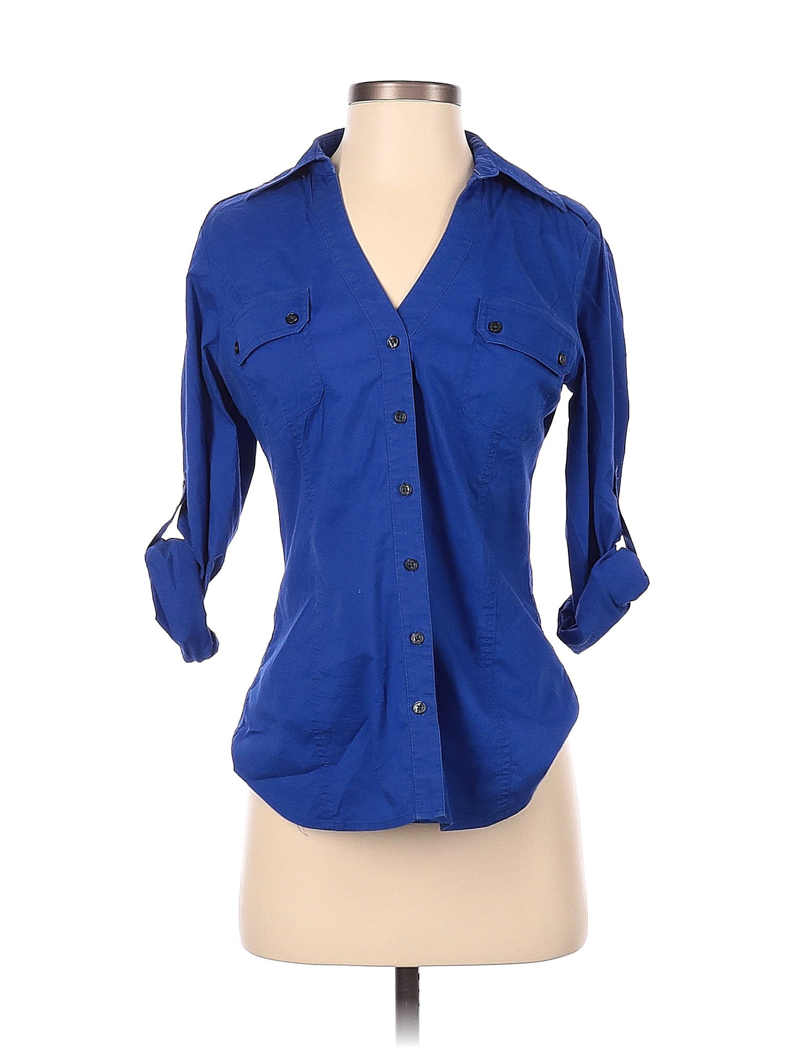 Pre-Owned Express Design Studio Women's Size S 3/4 Sleeve Button-Down Shirt  - Walmart.com